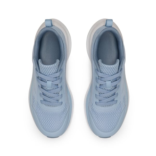  Women's Knitted Lifestyle Walking Sneakers - BLUE - 3
